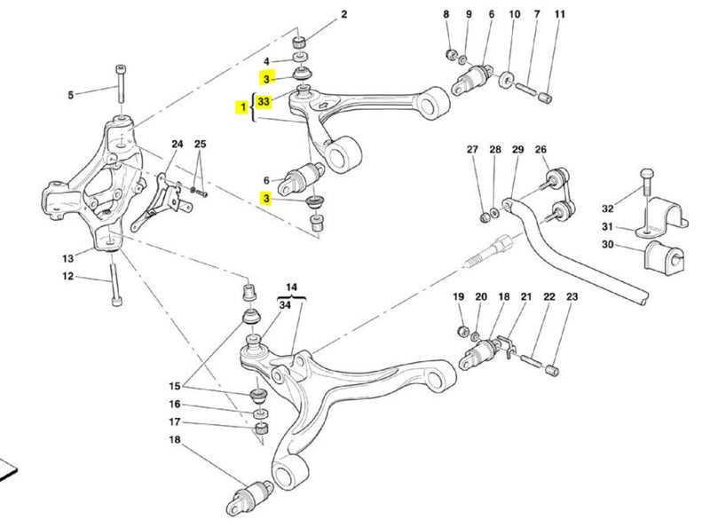 Ferrari 612 Upper Wishbone Refurbishment Partial: Ball Joint Only